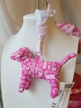 PINK by Victoria's Secret Hot Pink Logo Dog Keychain/Bag Charm